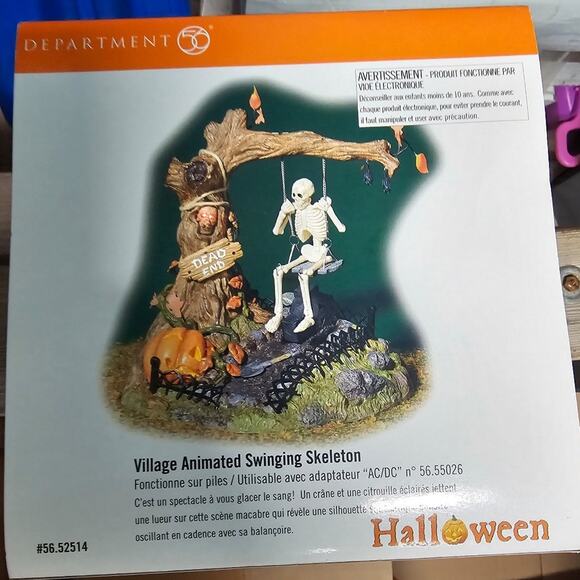 Department 56 Halloween Village Animated Swinging Skeleton #52514